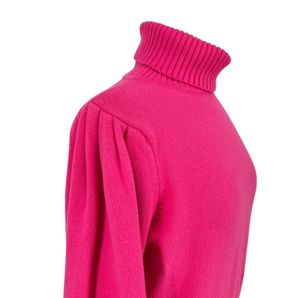French Connection Puff Sleeve Turtleneck Sweater Pink Size Small - Picture 2 of 11